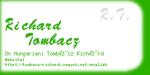 richard tombacz business card